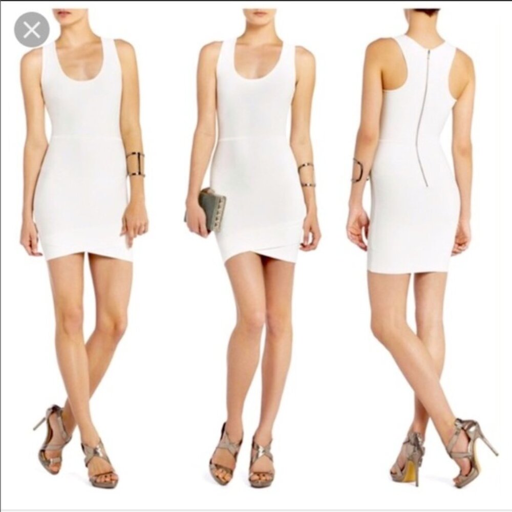 BCBGMAXAZRIA White Gisela Bandage Dress Small